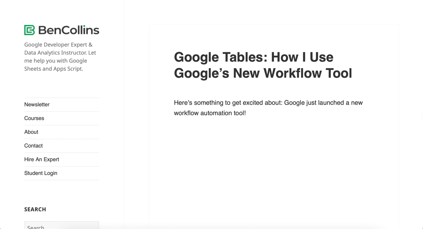 软件项目管理工具Google Tables
