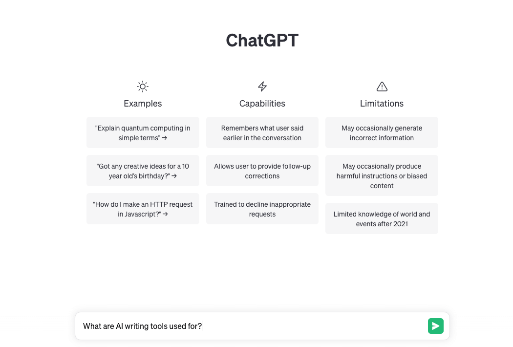 AI Conversation Tool: ChatGPT